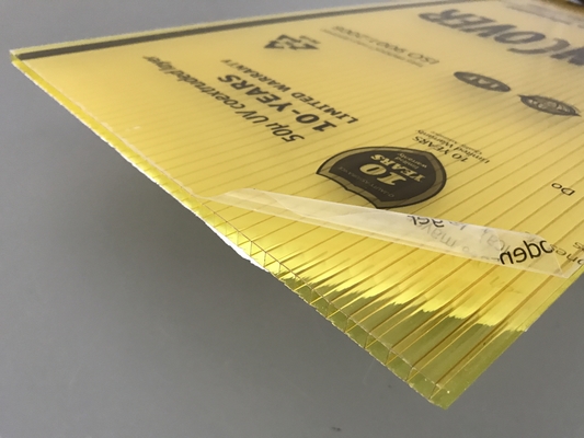 Gelbe Farbpolycarbonats-Zwillings-Wand-Deckung bedeckt 4mm - 10mm Stärke