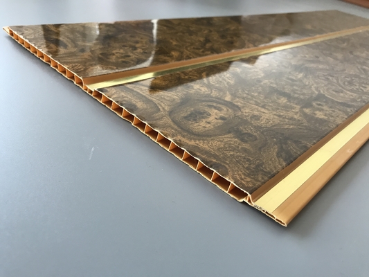 7mm Stärke-Decke PVC-Platten mit zwei goldenen Linien nicht brennbare Eigenschaften 